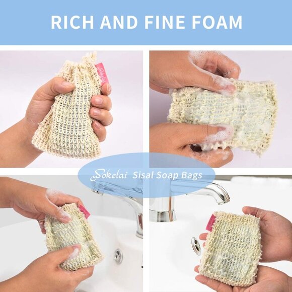 Bar Soap Saver Bags 6 Pieces, Shampoo & Conditioner Bar Holder for Preserve Soap - Picture 5 of 7